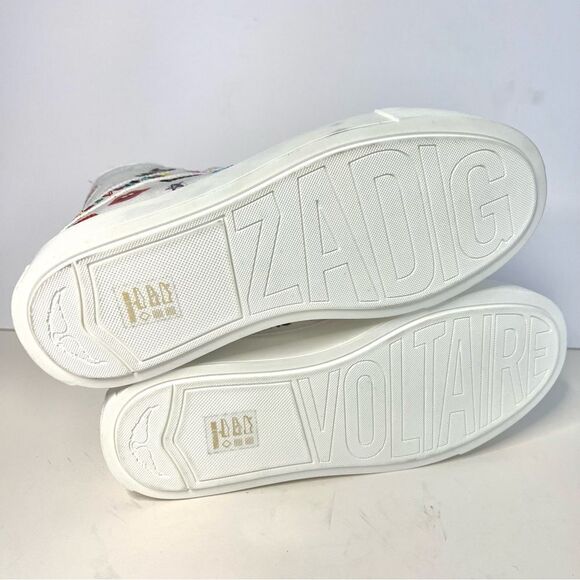 Zadig and Voltaire LA Flash Platform ZV1747 High Tops‎ White/multicolor, 5 NIB - Picture 13 of 14